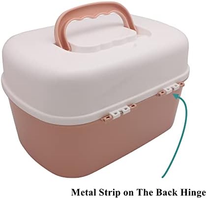 Plastic First Aid Storage Box Container Bin with Removable Tray and Portable ...