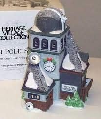 department 56 north pole weather & time observatory shown in use