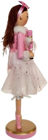 Kurt Adler 12-inch Pink Clara with Brunette Hair Ballerina Nutcracker
