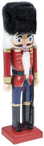 Clever Creations British Soldier 8 Inch Traditional Wooden Nutcracker, Festive Christmas Décor for Shelves and Tables