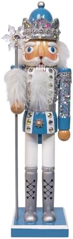 Kurt Adler Wooden 15" Blue & Platinum Nutcracker