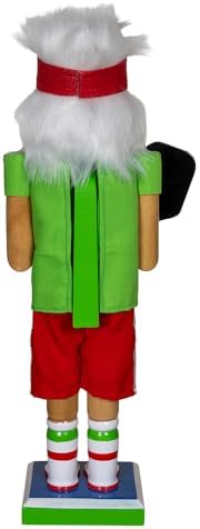 Kurt Adler 12-inch Wooden Pickleball Nutcracker