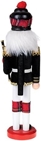 Clever Creations Black Scottish Bagpiper 12 Inch Traditional Wooden Nutcracker, Festive Christmas Décor for Shelves and Tables