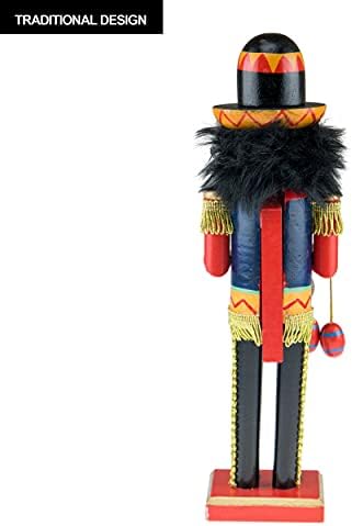 Clever Creations Mariachi 12 Inch Traditional Wooden Nutcracker, Festive Christmas Décor for Shelves and Tables