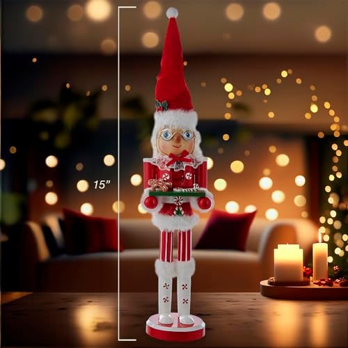 Kurt Adler 15-inch Wooden Mrs. Claus Nutcracker