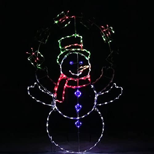 ProductWorks Snowman Yard Decoration - Lighted LED Display - 60 in - Metal