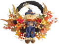 Valery Madelyn 24" Collapsible Scarecrow Doll Fall Wreath for Front Door