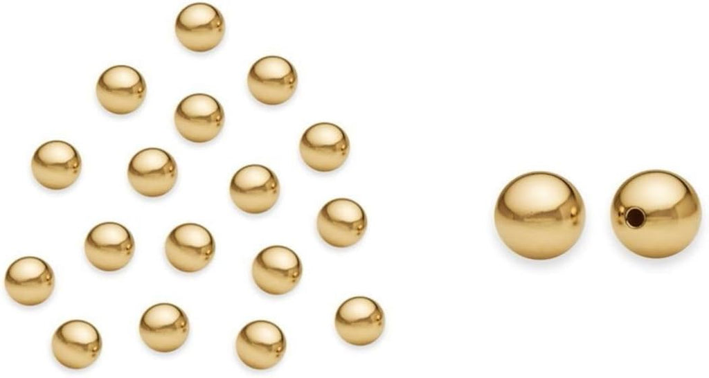 100pcs Adabele Real Gold Plated Sterling Silver 4mm Seamless Round Beads