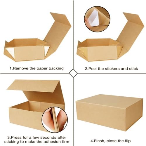 rayofsun brown gift box with magnetic lids for, close-up detail
