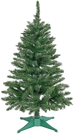 SUNSHINE DECOR Green Christmas Tree with Light 3ft Artifical Full Christmas Tree with Ball & Star Ornaments 8 Lighting Modes for Holiday Decor