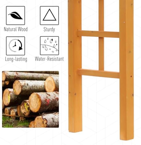 Outsunny 85" Wooden Garden Arbor, Garden Arch for Wedding, Orange