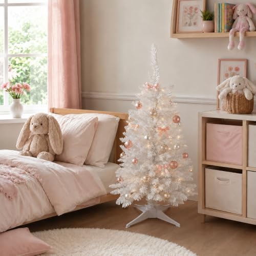 4FT White Artificial Small Christmas Tree Mini Tabletop Decor