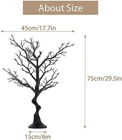 Sziqiqi Black Artificial Tree for Table Centerpiece, Faux Tree for Wedding