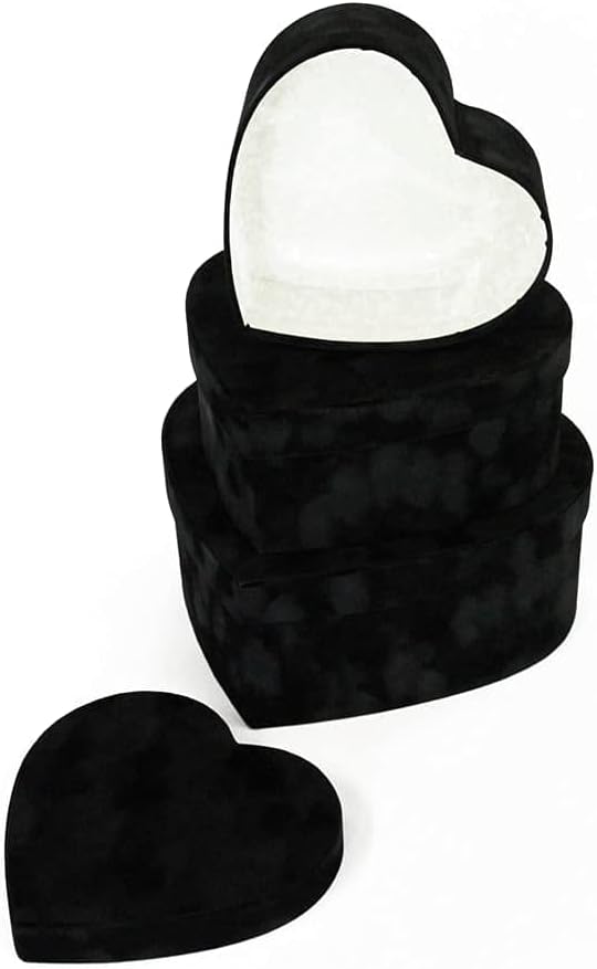 UNIKPACKAGING Premium Quality Heart Shaped Velvet Flower Boxes, SET OF 3, Gif...