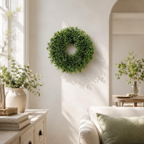 26'' Boxwood Wreaths for Front Door,Boxwood Wreath