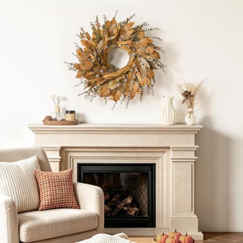 26'' Fall Wreath with Eucalyptus & Berries for Front Door Outdoor Decor