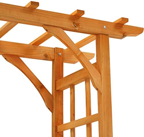 Sunnydaze 78-Inch Wooden Garden Arbor Walkway Wedding Arch - Durable Wood with Weather-Resistant Wood Finish