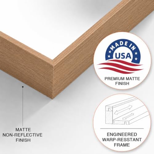 Canvas Floater Frame for 1”–1.25”Deep Gallery Wrapped Canvas, Wood-Look Floating Frame Wall Artwork for Oil Paintings, Gallery Bedroom, Living Room, Studio, Made in USA (Light Oak,11x14)