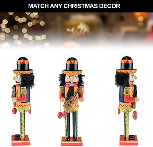 Clever Creations Mariachi 12 Inch Traditional Wooden Nutcracker, Festive Christmas Décor for Shelves and Tables