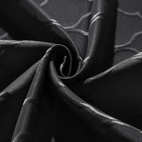 SASTYBALE Jacquard Tablecloth, Rectangle, 60" x 120", Black