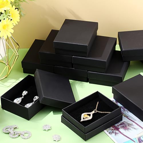 Sasylvia 72 Pcs Jewelry Boxes with Cushion Storage Display,Black