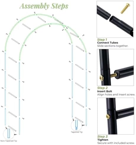 Thickened Tube Garden Arch,7.3ft Heavy-Duty Metal with 16mm Steel Tubes &...
