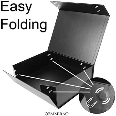 black magnetic extra large gift box with lid,16.5x13x5 showing dimensions