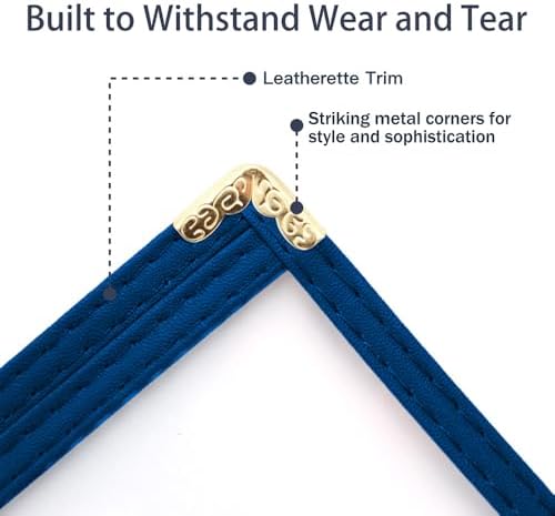 goodsmart restaurant menu covers – 25 pack blue on a desk or shelf