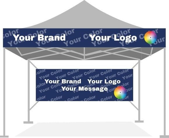 Customizable Canopy Tent Banner and Optional Valance, 4 ft, Add Your Brand an...