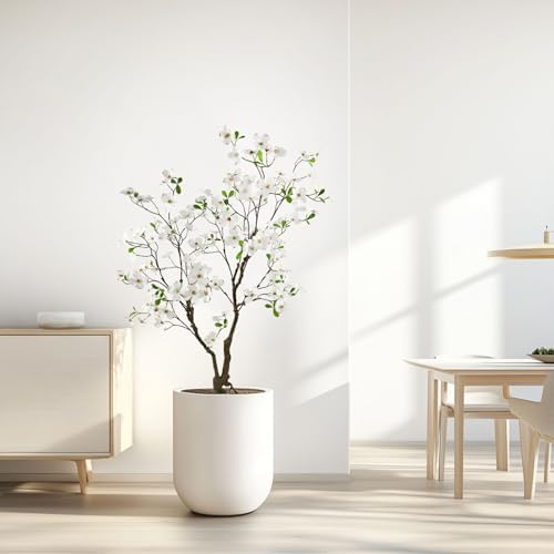 5ft Artificial White Dogwood Potted Flowering Tree
