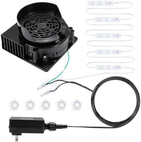 2 Pack12V Air Blower for Inflatables with 5 LED Light Strings for Outdoor Inflatable Decor Weddings Easter Pool Floats Holiday Yard Decorations, 1.2A Inflatable Fan Replacement and 1.5A Adapter