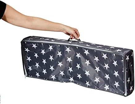 LOVE IT STORE IT Bag for Wrapping Paper Storage, High-Quality Wrapping Paper Organiser, with Compartments for Gift Ribbons, Grey with Stars, 90 x 30 x 12 cm