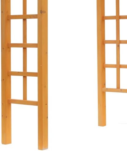 Outsunny 85" Wooden Garden Arbor, Garden Arch for Wedding, Orange