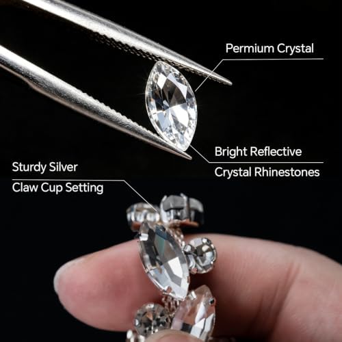 5 Yards Silver Base Crystal Rhinestones Trim Set