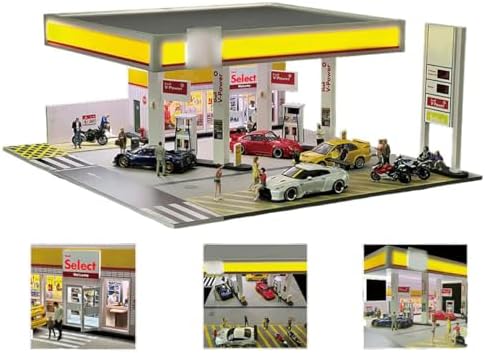 1/64 scale gass station building scene model, realistic shown in use