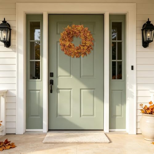 20" Fall Wreath for Front Door, Artificial Autumn Wreath