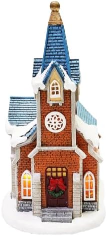 MOMENTS IN TIME Christmas Village Set 12-Piece with LED Lights Miniature Christmas Houses Lighted Holiday Décor for Tabletop Mantel Village Display Gift-Ready Packaging