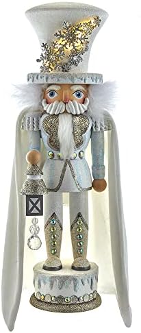 18-Inch Hollywood White Snowflake Soldier Battery-Operated LED Nutcracker