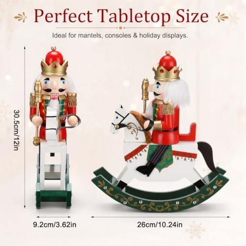 SiliFine 10in Christmas Nutcracker Wooden Nutcracker Figures, King Style