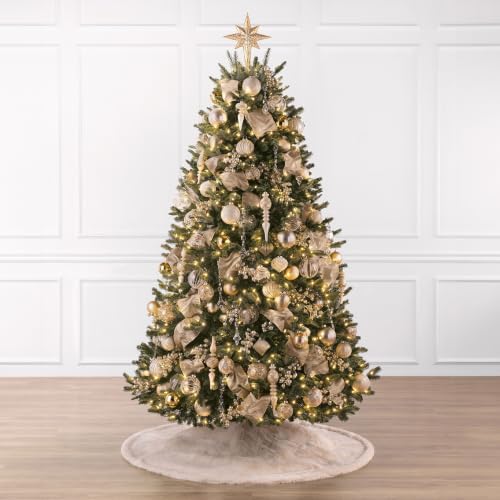Balsam Hill BH Fraser Fir - Full Christmas Tree with Most Realistic True Needle Foliage, Easy Plug Technology & Multiple Height and Lighting Options, Clear Incandescent, 6.5ft