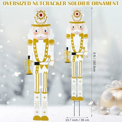 GlikCeil 2pcs 6ft Large Modern Christmas Nutcracker Outdoor Decoration
