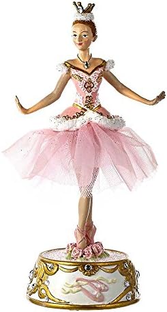 Kurt Adler T2274 10" Pink Ballerina Figure with Musical Base