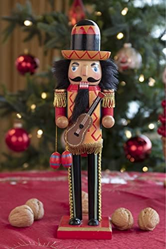 Clever Creations Mariachi 12 Inch Traditional Wooden Nutcracker, Festive Christmas Décor for Shelves and Tables