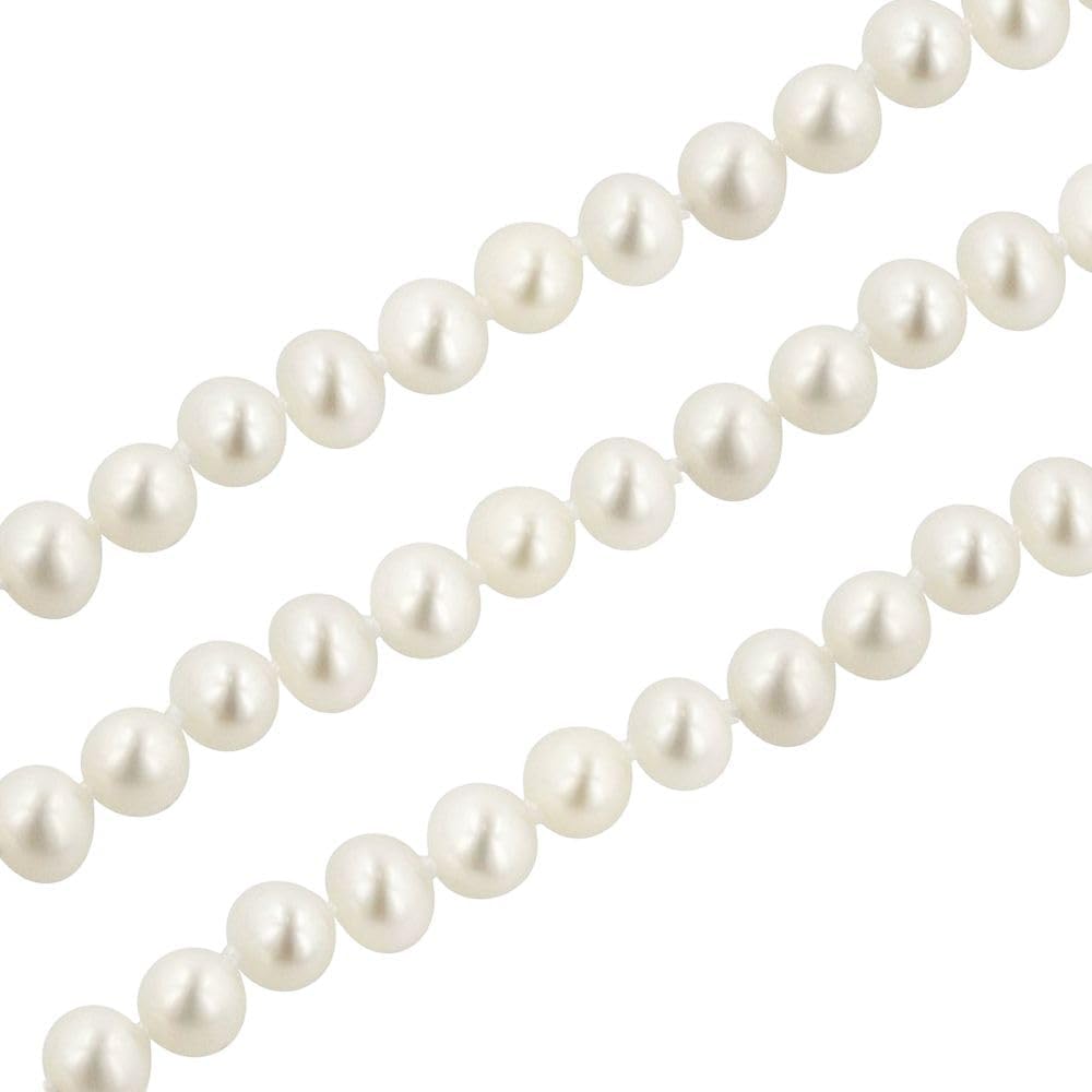 Adabele 14 Inch Real Natural AAA High Luster Fairly Round Pearl Beads 6-7mm