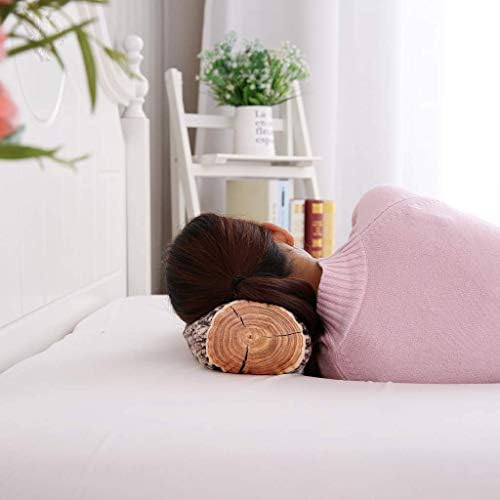 HYSEAS Decorative Round Throw Pillow, 3D Digital Print Comfortable Funny Cute Wood Log Pillow Cylinder Floor Cushion for Home, Couch, Sofa, Bedroom, Living Room Decor, Trunk, 2 Pack