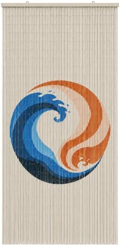 Fire & Ice Beaded Bamboo Curtain for Doorway 35.4" x 78.7"