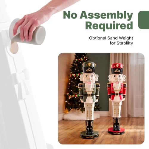 Step2 Nutcracker Prince Paintable DIY Holiday Statue, 4-Foot Tall, 2 Pack, White