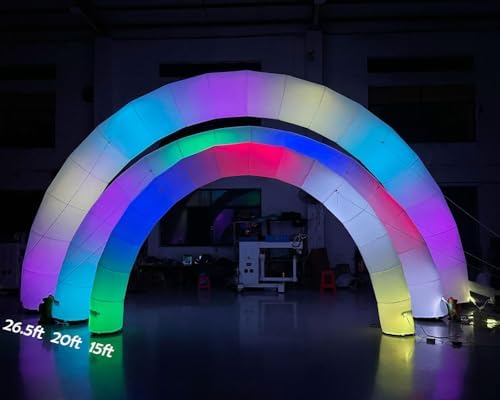 26.5ft Giant Inflatable Color Changing Arch Blow up Promotional LED Lighting Arch with Blower Color Change Lighting Archway for Event Parties (Multicolor, 8m Width)