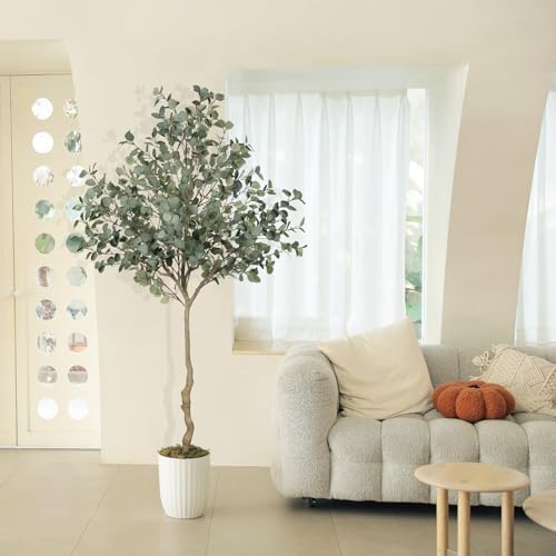 LYERSE Eucalyptus Tree 7ft for Office Home Living Room Decor