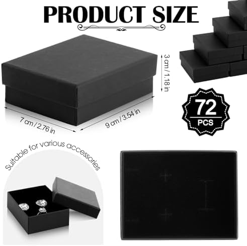 Sasylvia 72 Pcs Jewelry Boxes with Cushion Storage Display,Black